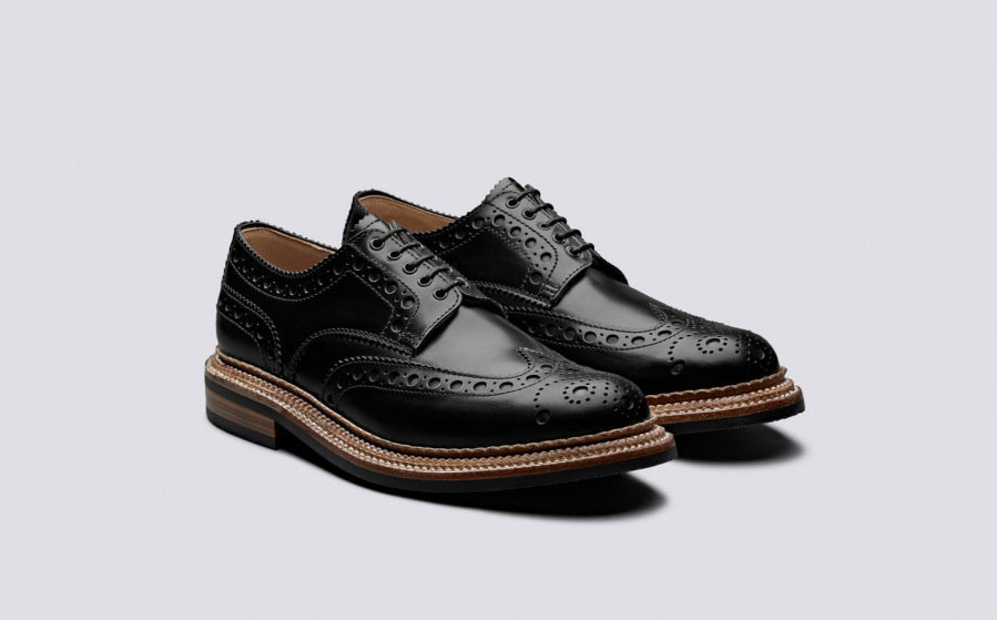 NEW  Handmade Men's Black Color Leather Wing Tip Shoes, Mens Lace Up Formal New
