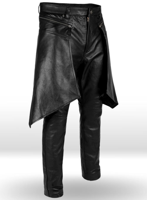 Hunter Leather Pants Black Colour Mono ectric, Men Wasit Belted Pants