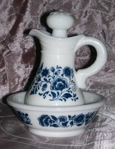 Collectible Vintage Avon Delft Blue and White Pitcher &amp; Bowl Set- EUC - £4.68 GBP