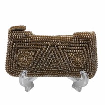 Vintage Silvercraft Evening Purse Clutch Bead Pearl Champagne - £8.89 GBP