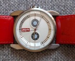 LARGE LEVI&#39;S STAINLESS STEEL WATCH L023GU RED STRAP - $59.00