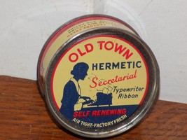 Vintage Old Town Typewriter Ribbon Hermetic Secretarial Unopened Tin - €37,89 EUR