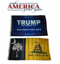 3x5 Trump Make America Great Again South Carolina Gadsden Flag Set 3&#39;x5&#39; - £9.68 GBP