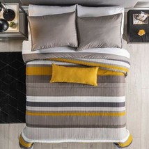 Striped Figures Teens Boys Reversible Comforter Set And Sheet 6 Pcs Twin Size - $124.45