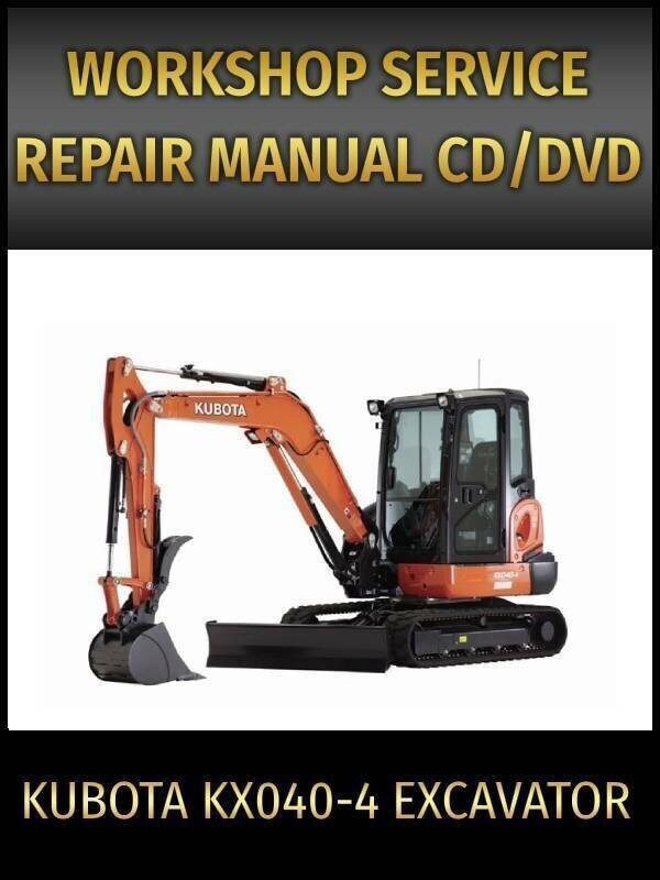 Kubota KX040-4 Excavator Service Repair Manual on CD - $20.45