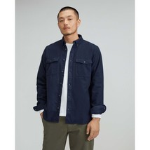 Everlane Mens The Brushed Flannel Long Sleeve Button Down Shirt Navy Blue M - £28.98 GBP
