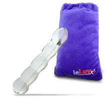 LeLuv Glass Dildo Bulb Shaft Bulb Tilted Head Bulb Base With Padded Pounch - £23.20 GBP