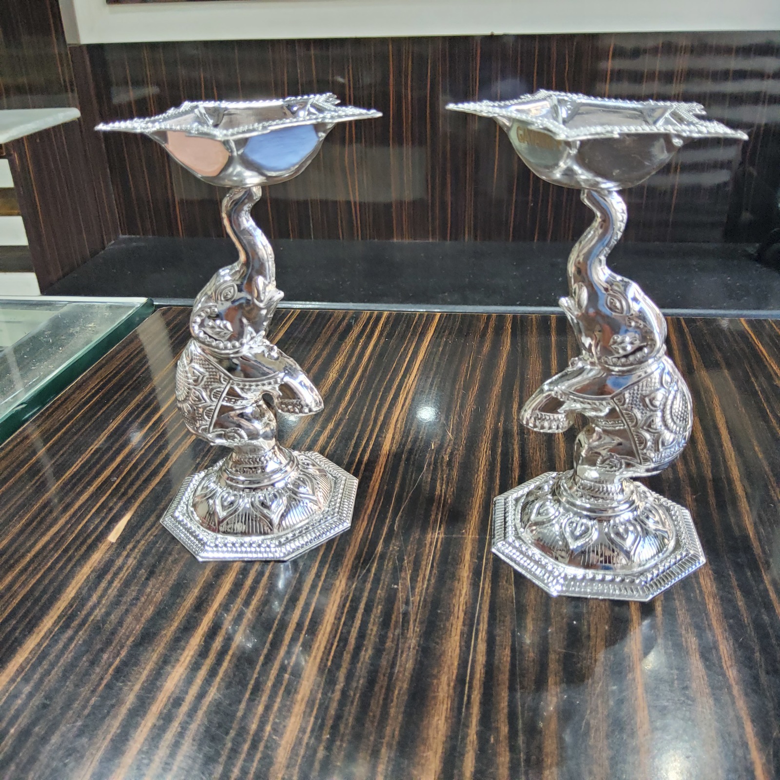 BIS HALLMARKED 925 Silver Elephant Diya - pure silver gift items- return gifts