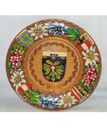 Wien Vienna Austria Wooden Plate Vintage Folk Art Carved Handpainted Sal... - $399.53 MXN