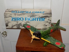 Vintage 1987 Zero Fighter Tin Airplane Toy by Leadworks Inc Japan. w/ Box! - €249,06 EUR