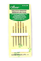 Clover Tapestry Gold Eye Needles Assorted Sizes 18-22 - £4.77 GBP
