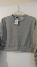 Windsor Gray ruched long sleeve crew neckline banded pullover sweatshirt S - £10.55 GBP