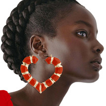 Orange Heart Bamboo Hoops - $39.49