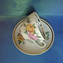 Vintage USSR Soviet Latvia Riga RPR RPF Tea Coffee Cup Saucer Set porcel... - £19.48 GBP