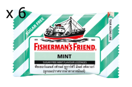 6 x Fisherman&#39;s Friend Mint Flavor Lozenges Sore Throat Cough Relief - £21.76 GBP