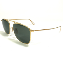 Vintage B&L Bausch & Lomb Ray-Ban Sunglasses Gold Square Aviators Green Lenses - $327.03