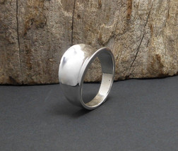 Solid Saddle Ring 925 Sterling Silver, Handmade Unisex Wide Plain Ring - $66.00