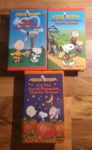 Peanuts Classic VHS Lot Of 3 Pumpkin Piper Valentine Charlie Brown  - £19.45 GBP