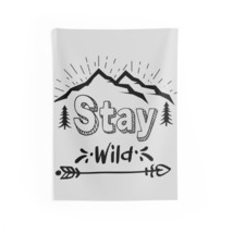 Stay Wild Nature Inspired Wall Tapestry - Outdoor Mountains Forest Design, for H - £21.35 GBP+