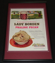 1953 Lady Borden Ice Cream ORIGINAL Framed 12x18 Vintage Advertisement Display - £46.59 GBP