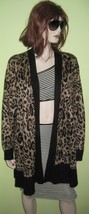 Women&#39;s Calvin Klein Open Front Leopard Animal Print Cardigan Sweater 1x 14/16 - £35.84 GBP