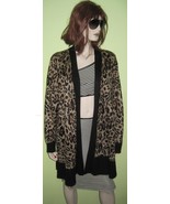 WOMEN&#39;S CALVIN KLEIN Open Front Leopard Animal Print Cardigan Sweater 1x... - £35.26 GBP