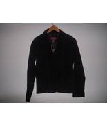 NWT! Womens Black Suede Leather Fitted Blazer Jacket Size S 34 - $40.00