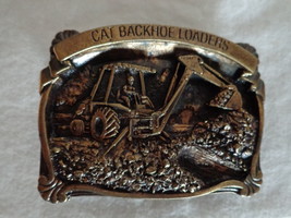 Cat Backhoe Loaders Heavy Equipment Brass Belt Buckle (#3273) - £50.35 GBP