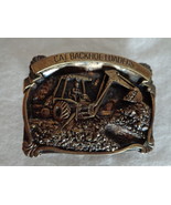 Cat Backhoe Loaders Heavy Equipment Brass Belt Buckle (#3273) - $86.10 CAD