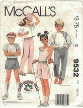 McCall&#39;s 9532 Camp Beverly Hills Boys &amp; Girls Pull-On Pants, Shorts Pattern UC - £9.24 GBP