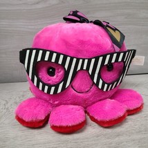 Dan Dee Octopus Plush Geeky Nerdy Glasses 7&quot; Stuffed Plush Pink Teacher ... - £6.25 GBP
