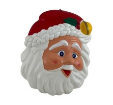 Santa Plastic Open Blow Mold &quot;For Tony&quot; Retro 1950s Light Up Mask Red Flashing - £20.81 GBP