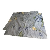 Vtg Set 2 dan river pillowcase standard blue flowers dantrel no iron muslin Sham - £19.42 GBP