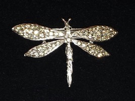 NEW XL 3.25&quot; x 2&quot; Crystal Dragonfly Barrette Saks 5th Made in France - £23.97 GBP
