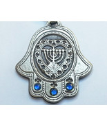 3 gems keychain Hamsa menorah within heart love KeyRing Hebrew Travelers... - £7.47 GBP