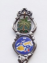 Collector Souvenir Spoon Fiji Palm Tree Charm Fijian Islands Map Emblem - £8.01 GBP