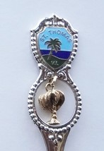 Collector Souvenir Spoon Virgin Islands St. Thomas Palm Tree Charm Beach Emblem - £7.95 GBP