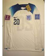 Phil Foden England 2022 World Cup Match White Home Long Sleeve Soccer Je... - $90.00