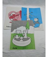 Lot Of (3) 1987 Children&#39;s World Teaching Aid Activity Books Feb April June - $24.75