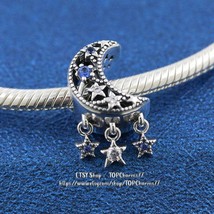 2021 Winter Release 925 Sterling Silver Star &amp; Crescent Moon Charm  - £13.58 GBP