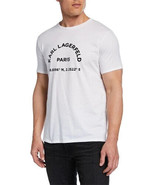 Karl Lagerfeld Paris Men&#39;s Location Graphic T-Shirt Short Sleeve White - £13.89 GBP