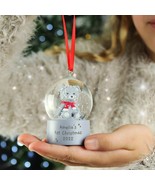 Personalised Any Message Teddy Snow Globe - Tree Decoration - Christmas ... - £9.75 GBP