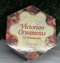 12 Victorian Decoupage Ball Christmas Ornaments Old World Victorian 3&quot; With Box - £7.47 GBP