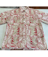 Bamboo Cay Button Up Shirt Mens XL Hawaiian Tropical Palm Beach Coastal ... - $29.80 CAD