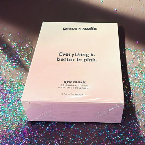 Grace & Stella Everything Is Better In Pink Collagen Boosting Eye Masks NIB 12Ct Item image 2
