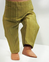  (I20B35) Clothes American Handmade Gold Vertical Stripes Pants 18&quot; Doll - $9.99