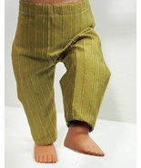  (I20B35) Clothes American Handmade Gold Vertical Stripes Pants 18&quot; Doll - £7.89 GBP
