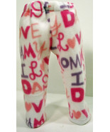  (I20B35) Clothes American Handmade White Pink Love Pants 18&quot; Girl Boy D... - £7.85 GBP