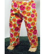 (I20B35) Clothes American Handmade Pink Orange Daisy Pants 18&quot; Girl Boy ... - £7.85 GBP