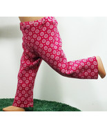 (I20B35) Clothes American Handmade Pink White Circle Pants 18&quot; Inch Doll  - £7.89 GBP